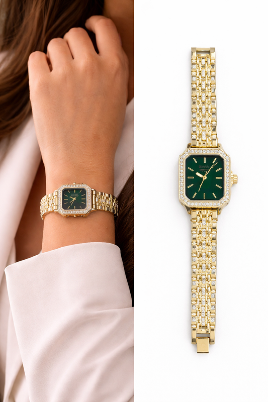 Montre Jolana Dorée – Cadran Vert Luxe Edition