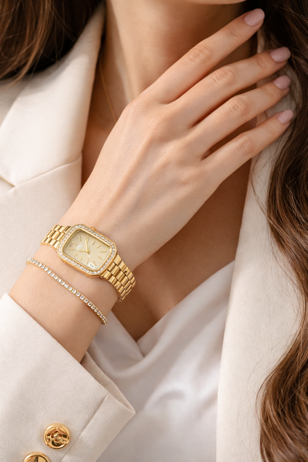 Montre Femme Dorée Élégante avec Bracelet – Style Luxe