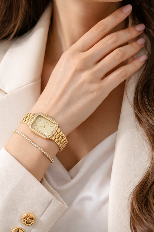Montre Femme Dorée Élégante avec Bracelet – Style Luxe