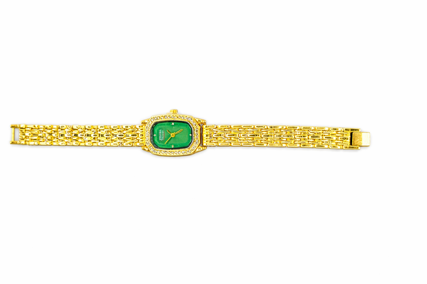 Montre Dorée Élégante avec Bracelet Vert