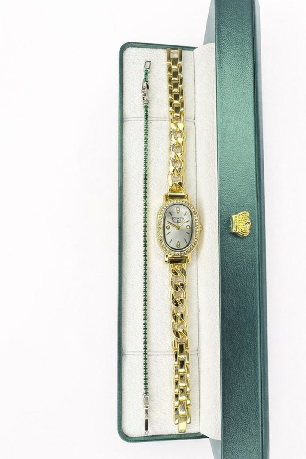 Montre Femme Élégante Jolana – Dorée avec Bracelet Vert